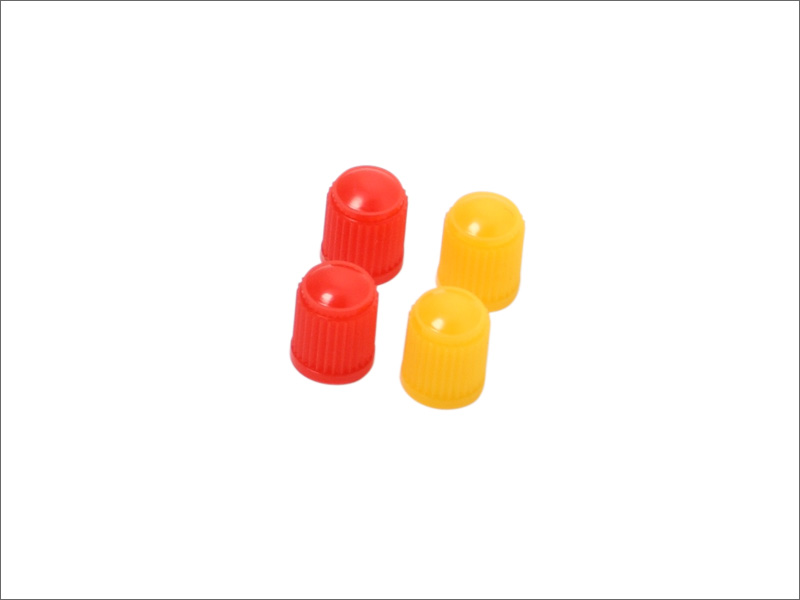 Air Valve Cap Plastic 4pcs D58-03-212 Red & Yellow