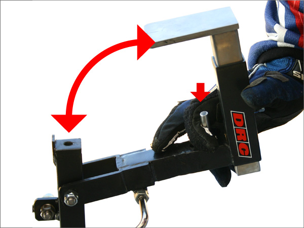 Bead breaker arm is held by the trigger.By pulling the trigger, setting the wheels onto the mousse changer is quick easy.